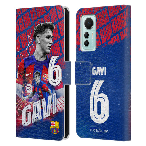 FC Barcelona 2023/24 First Team Gavi Leather Book Wallet Case Cover For Xiaomi 12 Lite