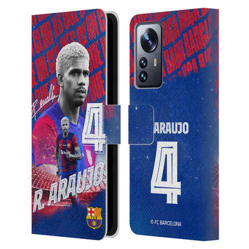 FC Barcelona 2023/24 First Team Ronald Araújo Leather Book Wallet Case Cover For Xiaomi 12 Pro