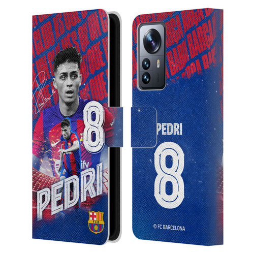 FC Barcelona 2023/24 First Team Pedri Leather Book Wallet Case Cover For Xiaomi 12 Pro