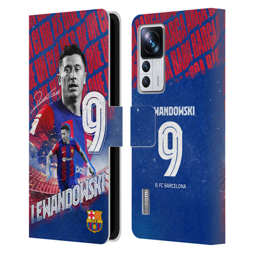FC Barcelona 2023/24 First Team Robert Lewandowski Leather Book Wallet Case Cover For Xiaomi 12T Pro