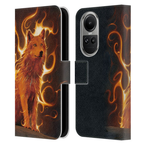 Vincent Hie Canidae Wolf Phoenix Leather Book Wallet Case Cover For OPPO Reno10 5G / Reno10 Pro 5G