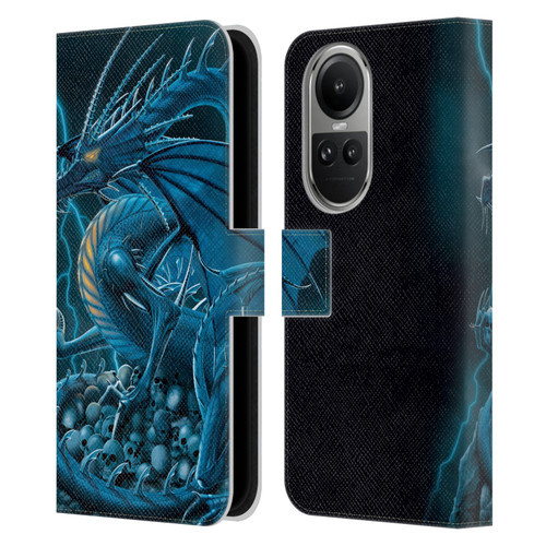 Vincent Hie Dragons 2 Abolisher Blue Leather Book Wallet Case Cover For OPPO Reno10 5G / Reno10 Pro 5G