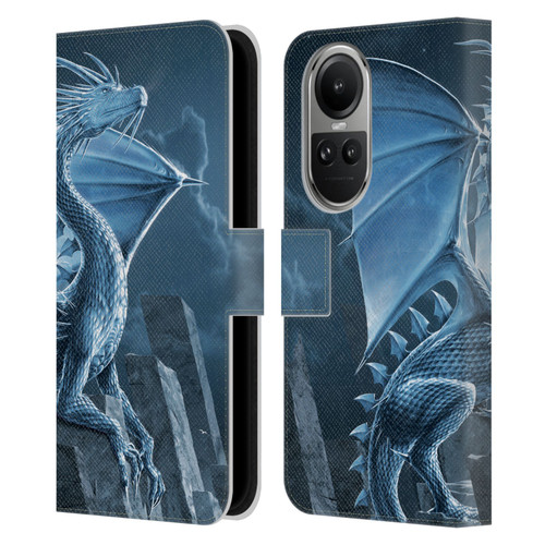 Vincent Hie Dragons 2 Silver Leather Book Wallet Case Cover For OPPO Reno10 5G / Reno10 Pro 5G