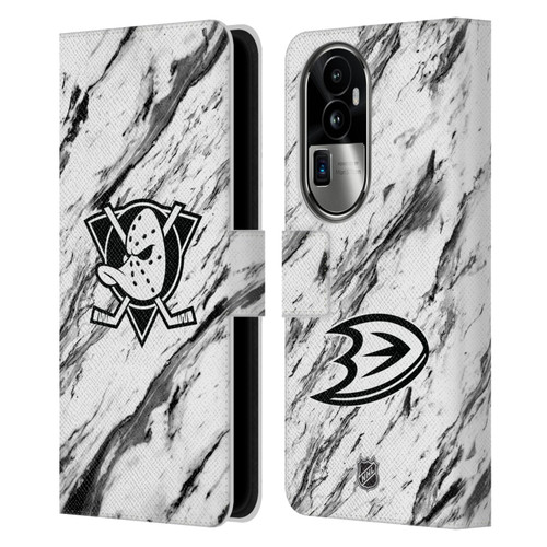 NHL Anaheim Ducks Marble Leather Book Wallet Case Cover For OPPO Reno10 Pro+