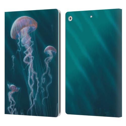 Vincent Hie Underwater Jellyfish Leather Book Wallet Case Cover For Apple iPad 10.2 2019/2020/2021