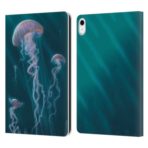 Vincent Hie Underwater Jellyfish Leather Book Wallet Case Cover For Apple iPad 10.9 (2022)