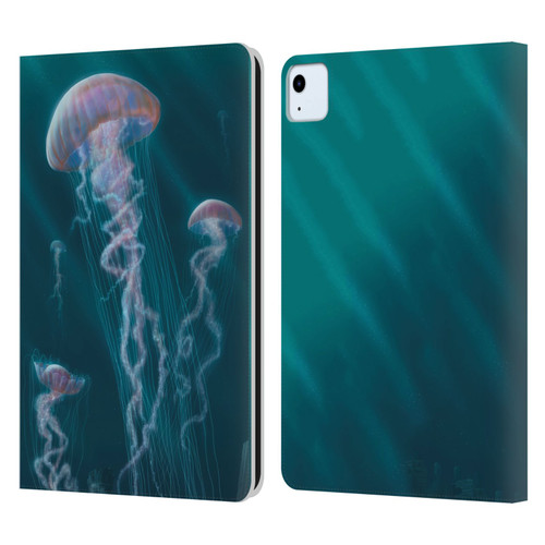 Vincent Hie Underwater Jellyfish Leather Book Wallet Case Cover For Apple iPad Air 2020 / 2022
