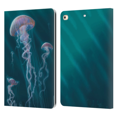 Vincent Hie Underwater Jellyfish Leather Book Wallet Case Cover For Apple iPad 9.7 2017 / iPad 9.7 2018