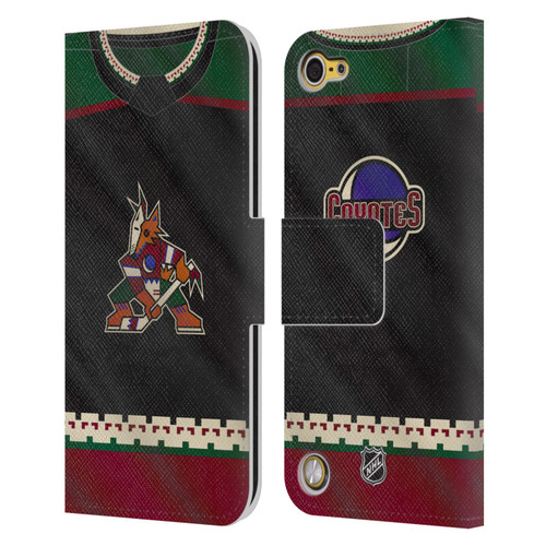 NHL Arizona Coyotes Jersey Leather Book Wallet Case Cover For Apple iPod Touch 5G 5th Gen