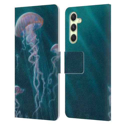 Vincent Hie Underwater Jellyfish Leather Book Wallet Case Cover For Samsung Galaxy A54 5G