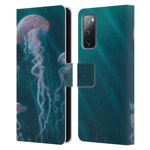 Vincent Hie Underwater Jellyfish Leather Book Wallet Case Cover For Samsung Galaxy S20 FE / 5G