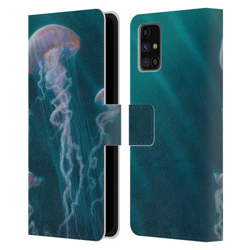 Vincent Hie Underwater Jellyfish Leather Book Wallet Case Cover For Samsung Galaxy M31s (2020)