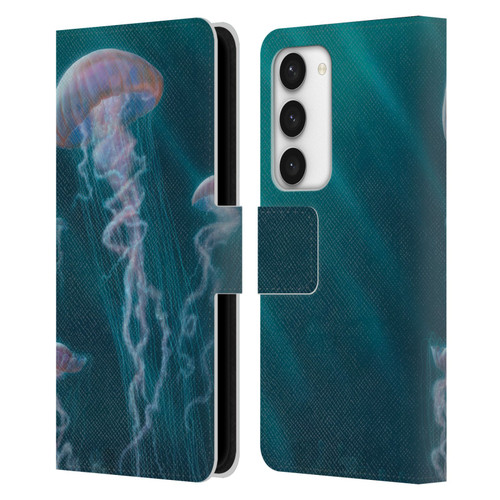 Vincent Hie Underwater Jellyfish Leather Book Wallet Case Cover For Samsung Galaxy S23 5G