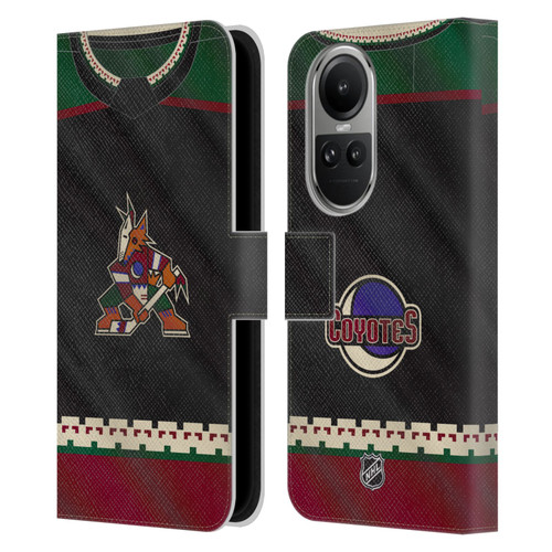 NHL Arizona Coyotes Jersey Leather Book Wallet Case Cover For OPPO Reno10 5G / Reno10 Pro 5G