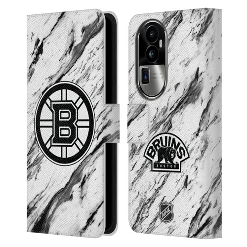 NHL Boston Bruins Marble Leather Book Wallet Case Cover For OPPO Reno10 Pro+