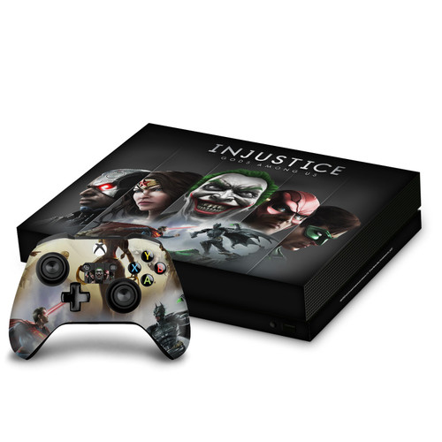 Injustice Gods Among Us Key Art Poster Vinyl Sticker Skin Decal Cover for Microsoft Xbox One X Bundle