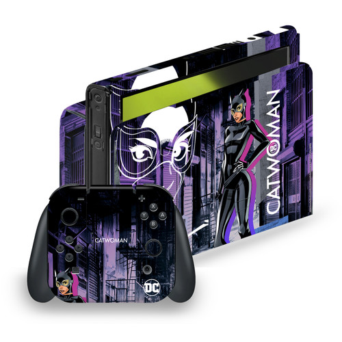 DC Women Core Compositions Catwoman Vinyl Sticker Skin Decal Cover for Nintendo Switch OLED Bundle