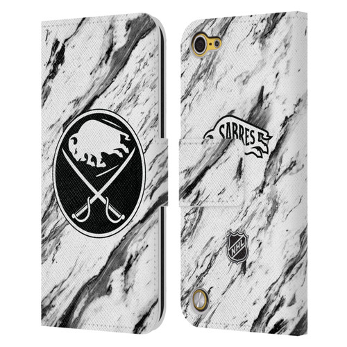 NHL Buffalo Sabres Marble Leather Book Wallet Case Cover For Apple iPod Touch 5G 5th Gen