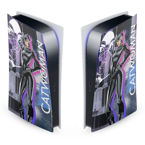 DC Women Core Compositions Catwoman Vinyl Sticker Skin Decal Cover for Sony PS5 Digital Edition Console