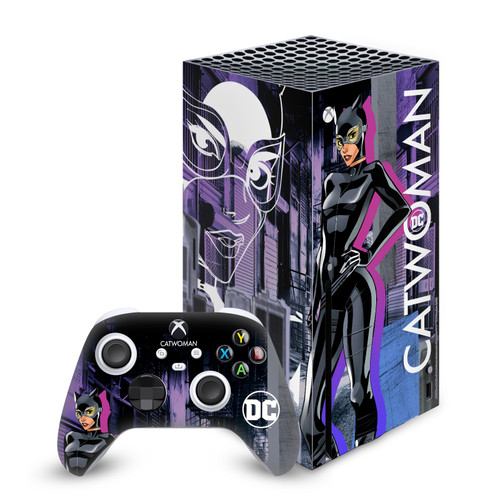 DC Women Core Compositions Catwoman Vinyl Sticker Skin Decal Cover for Microsoft Series X Console & Controller