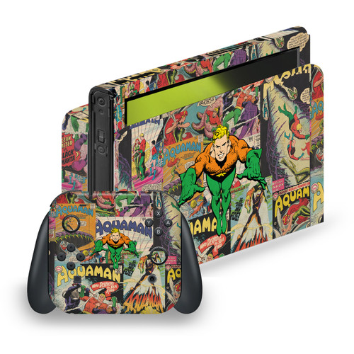 Aquaman DC Comics Comic Book Cover Character Collage Vinyl Sticker Skin Decal Cover for Nintendo Switch OLED Bundle