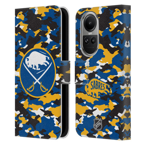 NHL Buffalo Sabres Camouflage Leather Book Wallet Case Cover For OPPO Reno10 5G / Reno10 Pro 5G