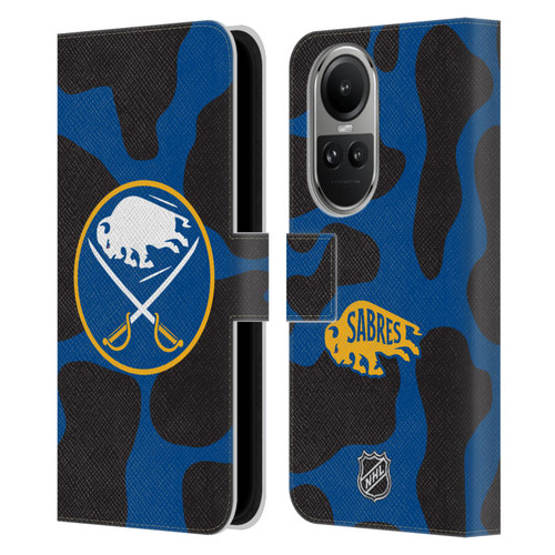 NHL Buffalo Sabres Cow Pattern Leather Book Wallet Case Cover For OPPO Reno10 5G / Reno10 Pro 5G