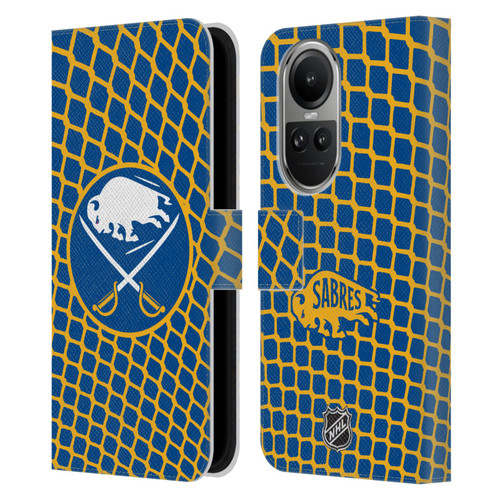 NHL Buffalo Sabres Net Pattern Leather Book Wallet Case Cover For OPPO Reno10 5G / Reno10 Pro 5G