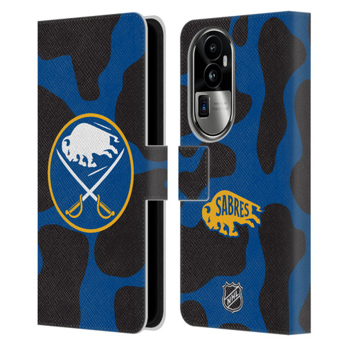 NHL Buffalo Sabres Cow Pattern Leather Book Wallet Case Cover For OPPO Reno10 Pro+
