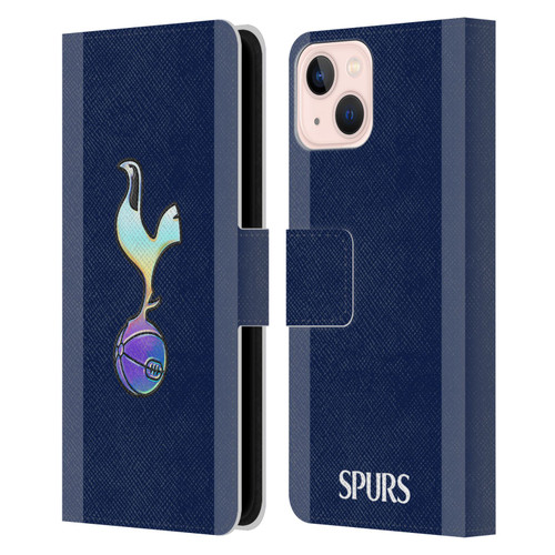 Tottenham Hotspur F.C. 2023/24 Badge Dark Blue and Purple Leather Book Wallet Case Cover For Apple iPhone 13