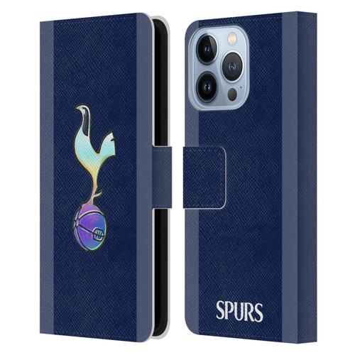 Tottenham Hotspur F.C. 2023/24 Badge Dark Blue and Purple Leather Book Wallet Case Cover For Apple iPhone 13 Pro