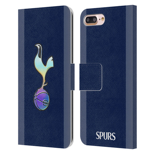 Tottenham Hotspur F.C. 2023/24 Badge Dark Blue and Purple Leather Book Wallet Case Cover For Apple iPhone 7 Plus / iPhone 8 Plus