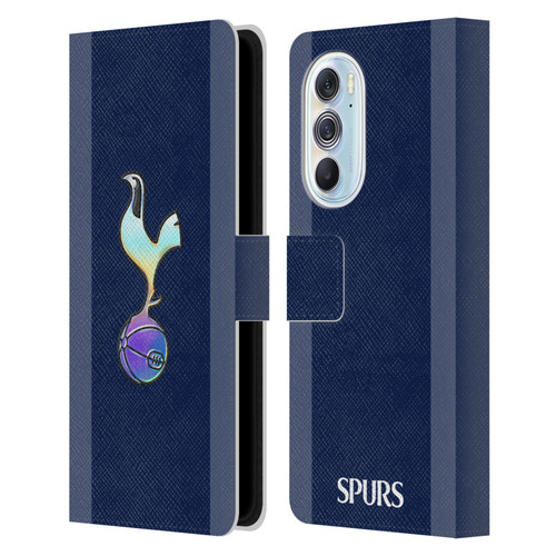Tottenham Hotspur F.C. 2023/24 Badge Dark Blue and Purple Leather Book Wallet Case Cover For Motorola Edge X30