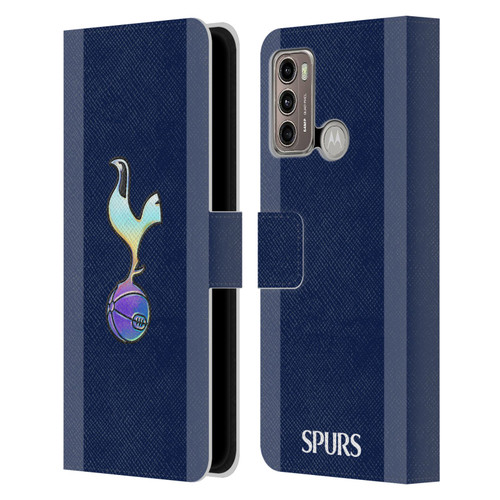 Tottenham Hotspur F.C. 2023/24 Badge Dark Blue and Purple Leather Book Wallet Case Cover For Motorola Moto G60 / Moto G40 Fusion