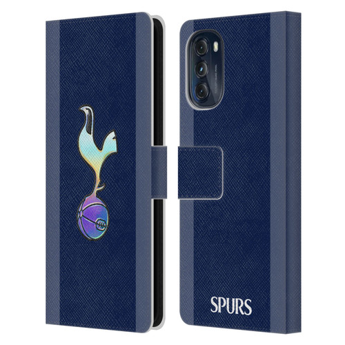 Tottenham Hotspur F.C. 2023/24 Badge Dark Blue and Purple Leather Book Wallet Case Cover For Motorola Moto G (2022)