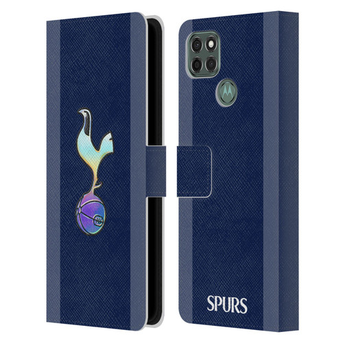 Tottenham Hotspur F.C. 2023/24 Badge Dark Blue and Purple Leather Book Wallet Case Cover For Motorola Moto G9 Power