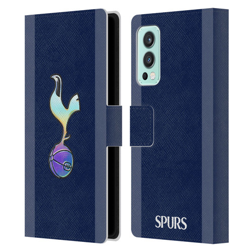 Tottenham Hotspur F.C. 2023/24 Badge Dark Blue and Purple Leather Book Wallet Case Cover For OnePlus Nord 2 5G