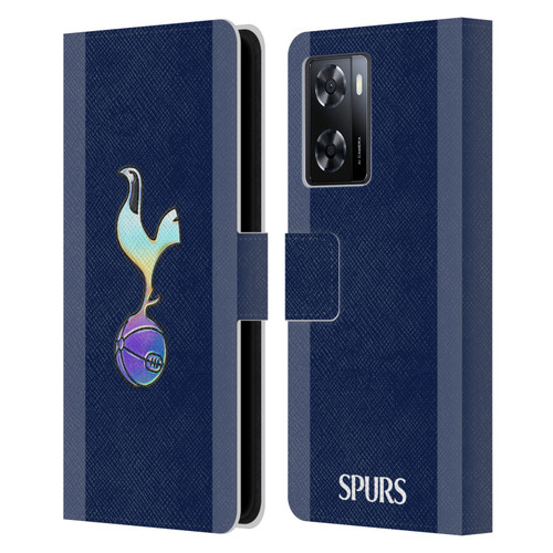 Tottenham Hotspur F.C. 2023/24 Badge Dark Blue and Purple Leather Book Wallet Case Cover For OPPO A57s