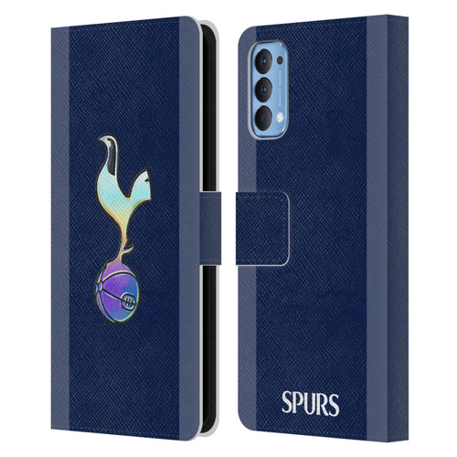 Tottenham Hotspur F.C. 2023/24 Badge Dark Blue and Purple Leather Book Wallet Case Cover For OPPO Reno 4 5G