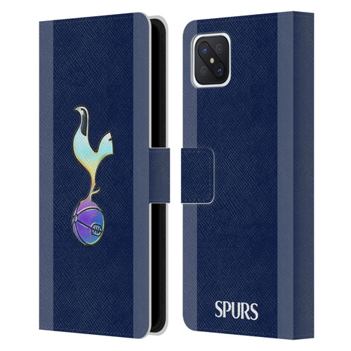 Tottenham Hotspur F.C. 2023/24 Badge Dark Blue and Purple Leather Book Wallet Case Cover For OPPO Reno4 Z 5G