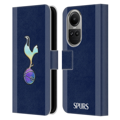 Tottenham Hotspur F.C. 2023/24 Badge Dark Blue and Purple Leather Book Wallet Case Cover For OPPO Reno10 5G / Reno10 Pro 5G