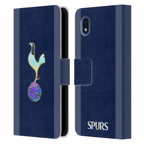 Tottenham Hotspur F.C. 2023/24 Badge Dark Blue and Purple Leather Book Wallet Case Cover For Samsung Galaxy A01 Core (2020)