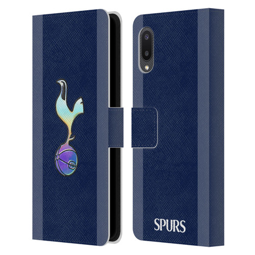 Tottenham Hotspur F.C. 2023/24 Badge Dark Blue and Purple Leather Book Wallet Case Cover For Samsung Galaxy A02/M02 (2021)