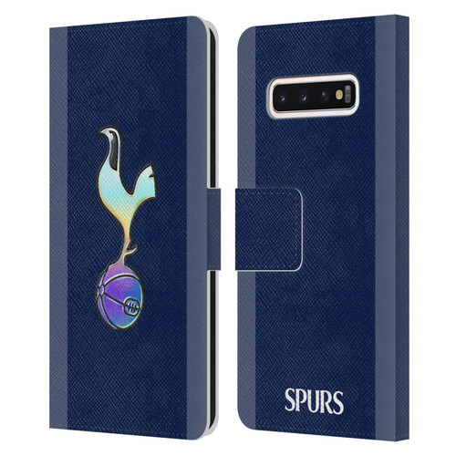 Tottenham Hotspur F.C. 2023/24 Badge Dark Blue and Purple Leather Book Wallet Case Cover For Samsung Galaxy S10