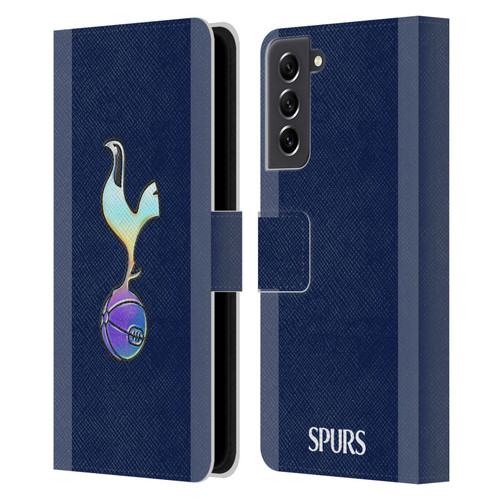 Tottenham Hotspur F.C. 2023/24 Badge Dark Blue and Purple Leather Book Wallet Case Cover For Samsung Galaxy S21 FE 5G