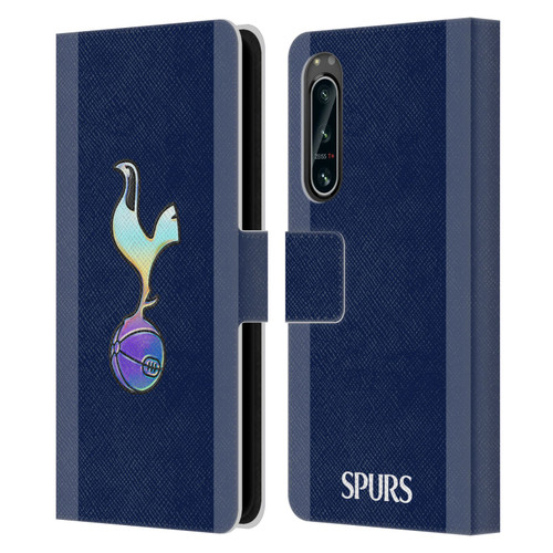 Tottenham Hotspur F.C. 2023/24 Badge Dark Blue and Purple Leather Book Wallet Case Cover For Sony Xperia 5 IV