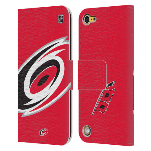 NHL Carolina Hurricanes Oversized Leather Book Wallet Case Cover For Apple iPod Touch 5G 5th Gen