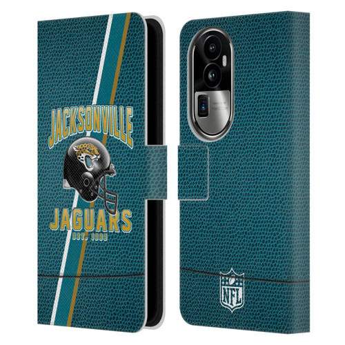 NFL Jacksonville Jaguars Logo Art Football Stripes Leather Book Wallet Case Cover For OPPO Reno10 Pro+