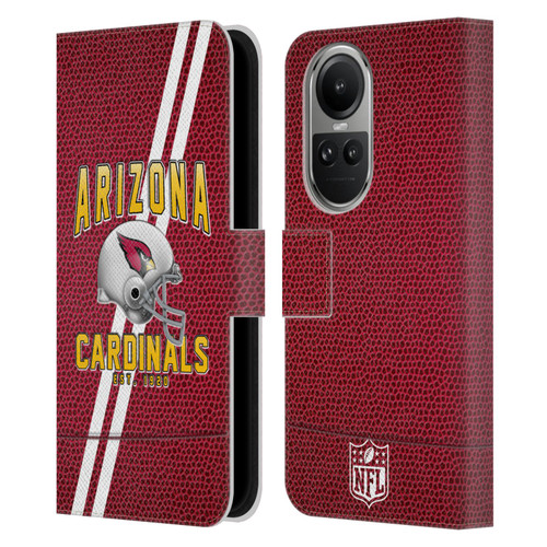 NFL Arizona Cardinals Logo Art Football Stripes Leather Book Wallet Case Cover For OPPO Reno10 5G / Reno10 Pro 5G
