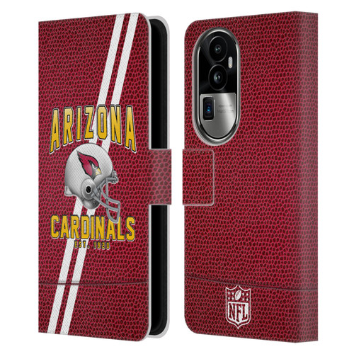 NFL Arizona Cardinals Logo Art Football Stripes Leather Book Wallet Case Cover For OPPO Reno10 Pro+